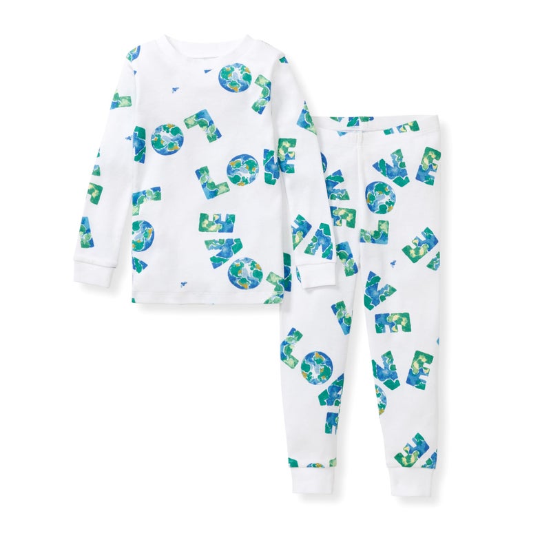Burt's Bees Baby Baby Boys' Pajamas, Tee and Pant 2-Piece Pj Set, 100% Organic Cotton, Earth Love, 18 Months - Image 1