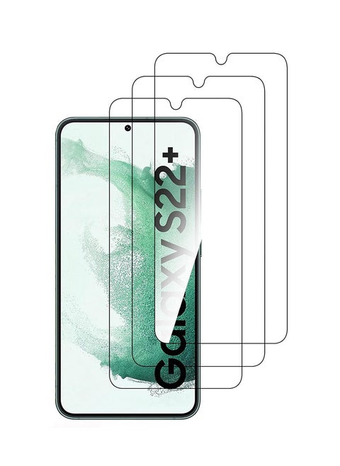 عبوة من 3 قطع مصممة لهاتف Samsung Galaxy S22 Plus / S22 + واقي شاشة من الزجاج المقسى، وصديق للحافظة ومقاوم للغاية