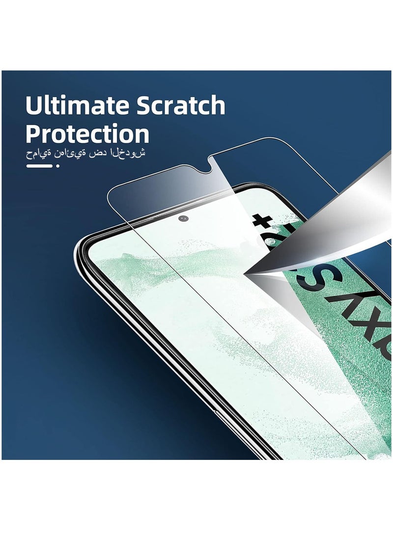 ماركة غير محددة - عبوة من 3 قطع مصممة لهاتف Samsung Galaxy S22 Plus / S22 + واقي شاشة من الزجاج المقسى، وصديق للحافظة ومقاوم للغاية - Image 1