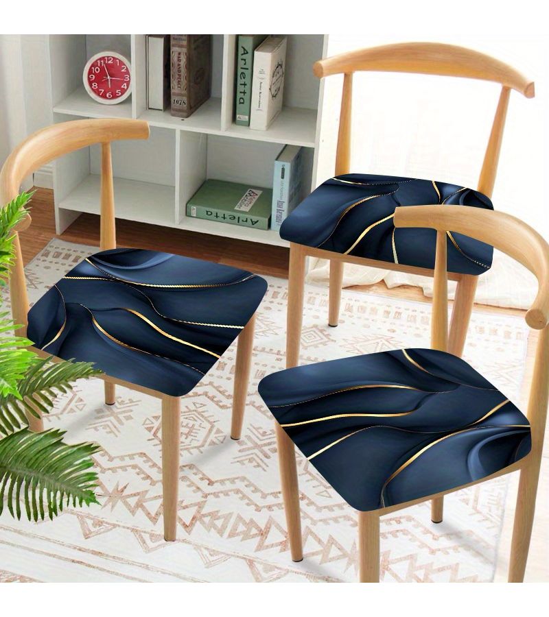 2 Pcs Elegant Stripe Chair Protector Covers Washable Reusable for Restaurant Living Room - Image 2