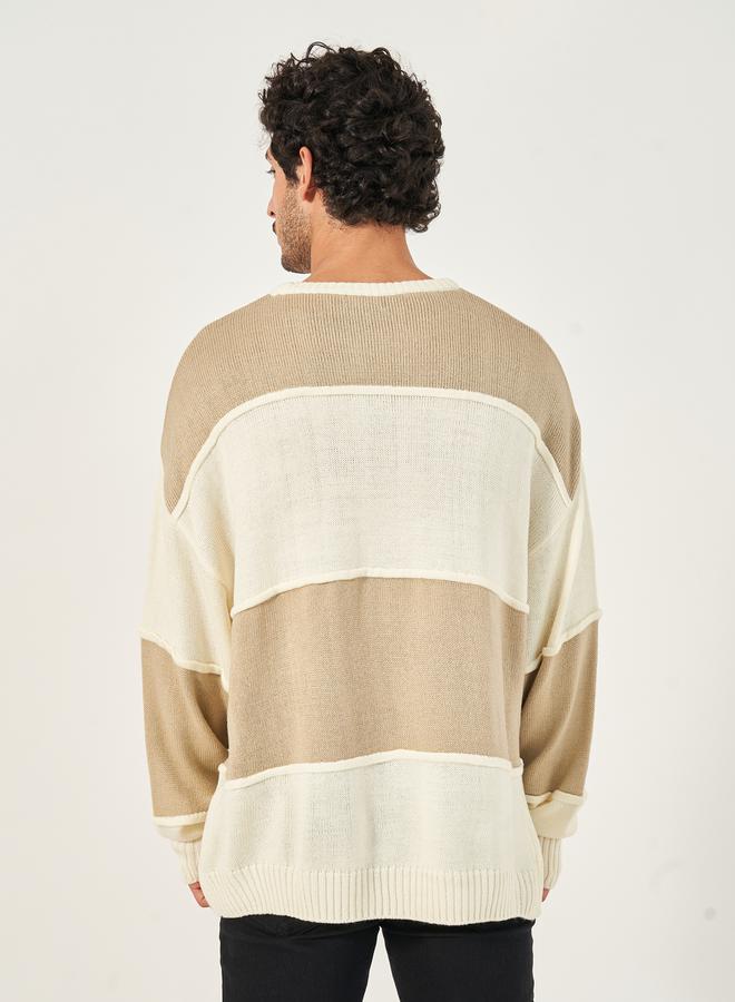 ستايلي كنزة صوفية كبيرة بياقة دائرية بنسيج محكم - Image 5