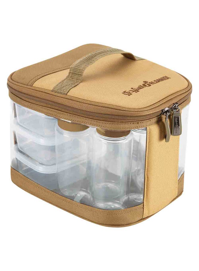 AL SANIDI lamps and spices set kit with bag, Kaki, 21x22x18 Cm - Image 1