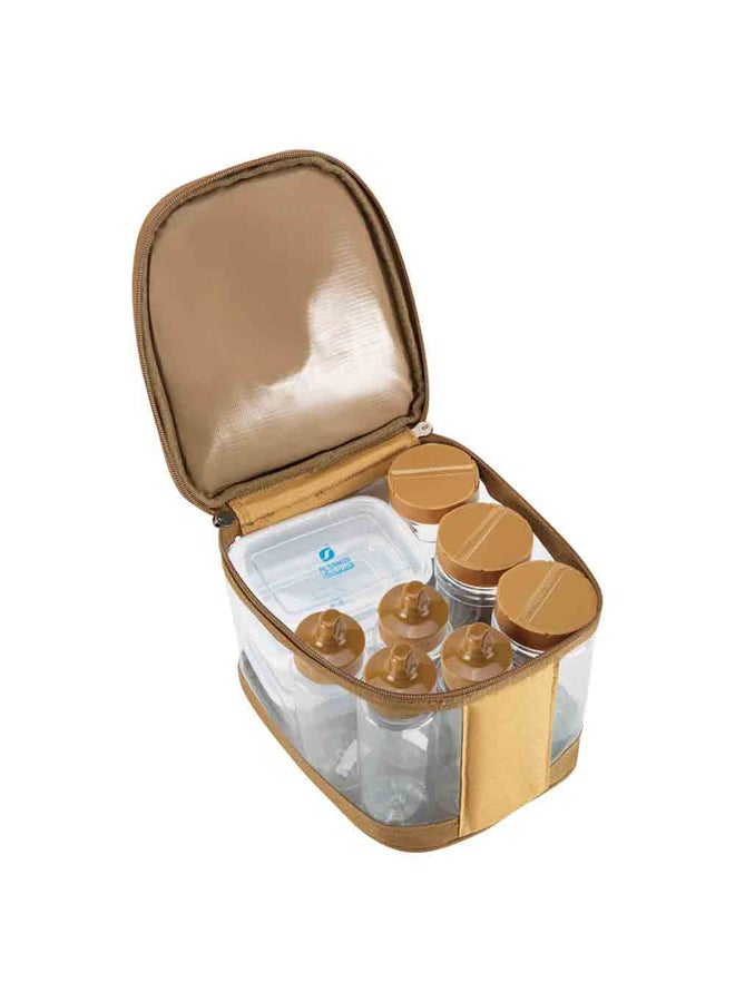 AL SANIDI lamps and spices set kit with bag, Kaki, 21x22x18 Cm - Image 2