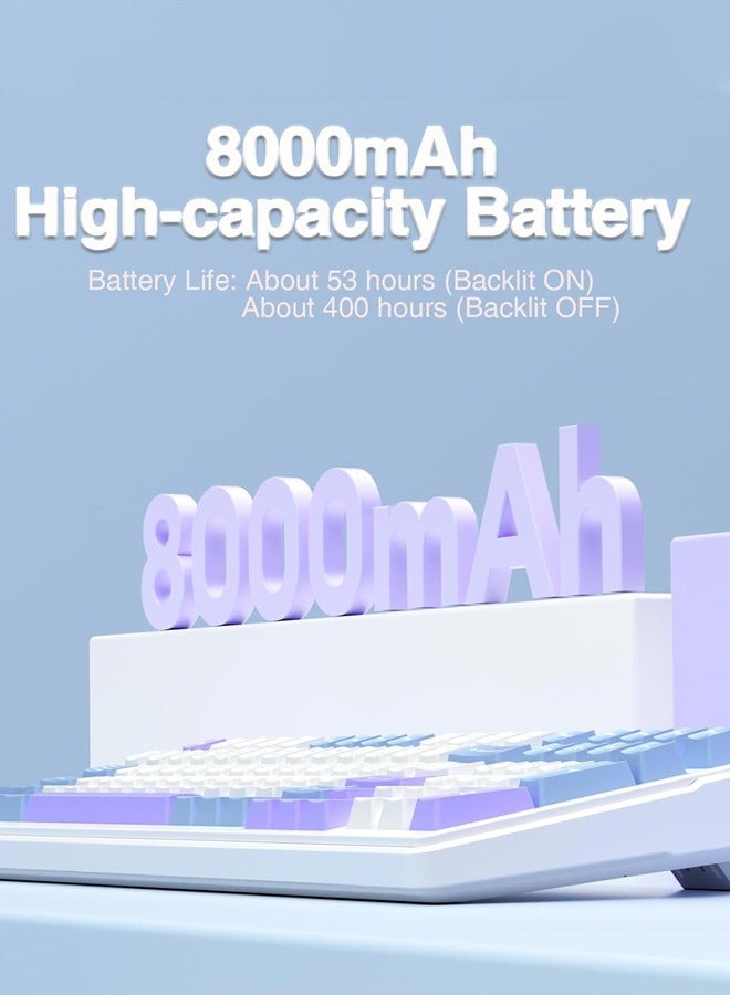 أولا لوحة مفاتيح الألعاب F99 ثلاثية الأوضاع، لوحة مفاتيح ميكانيكية لاسلكية، لوحة مفاتيح قابلة للتخصيص مع إمكانية التبديل السريع عبر BT5.0/2.4 جيجاهرتز/USB-C، هيكل مانع للتسرب، لوحة مفاتيح ألعاب بإضاءة خلفية RGB لأجهزة الكمبيوتر/الأجهزة اللوحية/إكس بوكس/بلاي ستيشن 4/بلاي ستيشن 5، ريبر سويتش جيمرز - Image 2