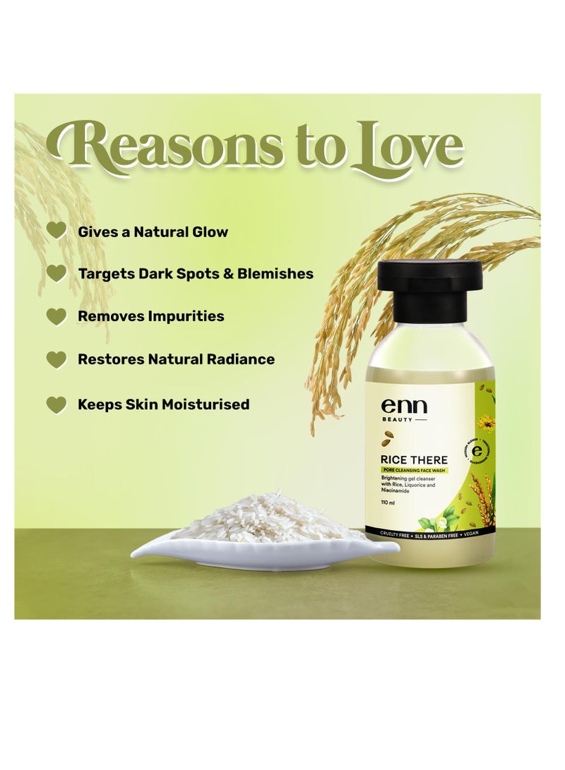 ENN Rice There  Brightening Gel Face Wash  Targets Dark Spots And Blemishes  Refreshes Skin  Rice Water   Mulberry Extract   Niacinamide  Liquorice Extract  Natural  For Women and  Men  100ml - Image 2