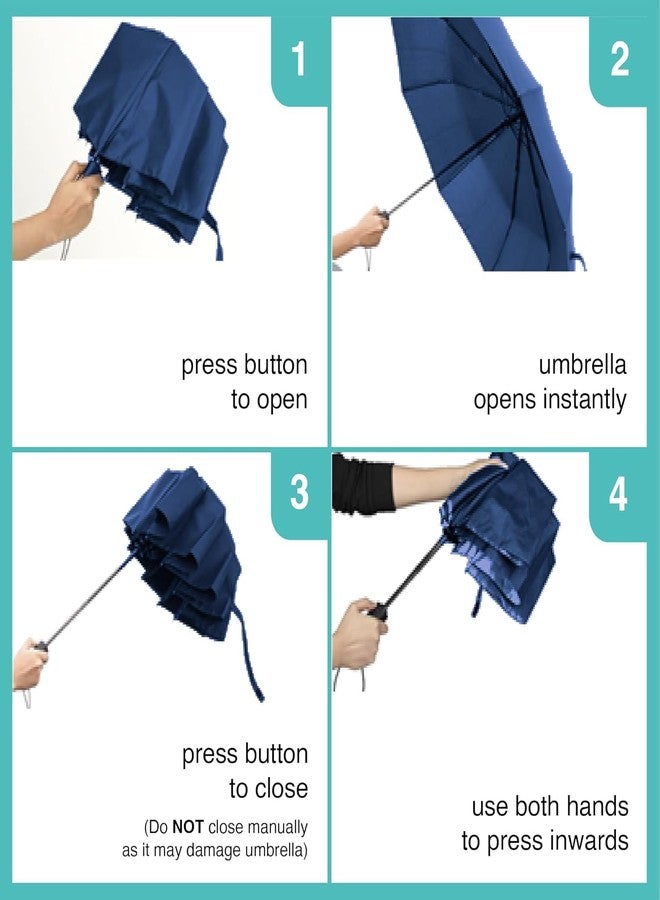 SEYROLIN Automatic Windproof Travel Umbrella for Rain | UV protection Auto Open Close Compact Folding Umbrella | Sun Protection Tote Umbrella with Black Coating for Women And Men - Image 3