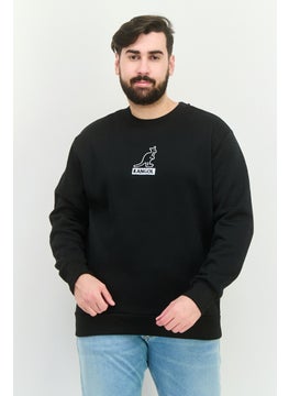 KANGOL Men Crew Neck Embroidered Logo Long Sleeves Sweatshirt, Black  - Image 1