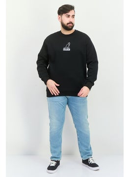 KANGOL Men Crew Neck Embroidered Logo Long Sleeves Sweatshirt, Black  - Image 4