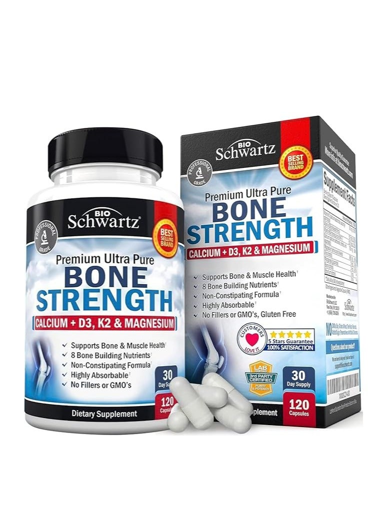 BioSchwartz Bone Strength Calcium+D3 K2 120 Capsules
