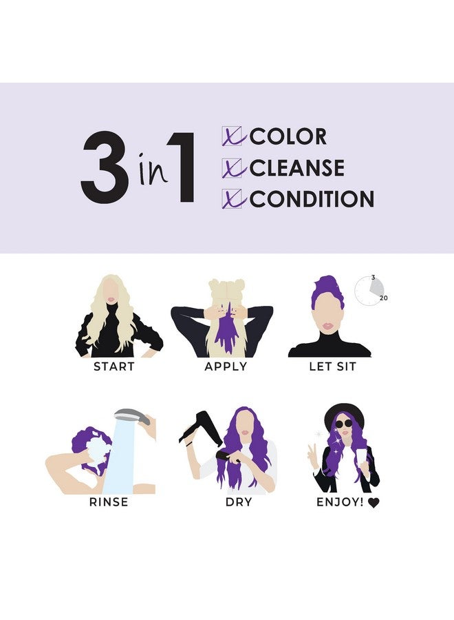 Keracolor Clenditioner PURPLE Hair Dye - Semi Permanent Hair Color Depositing Conditioner, Cruelty-free, 33.8 Fl. Oz. - Image 3