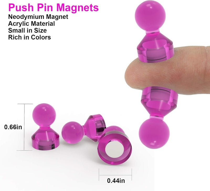 Ant Mag Magnetic Push Pins Strong Push Pin Magnets for Fridge Whiteboards Calendars Maps in School & Office Pack of 18 Light Pink - Image 2