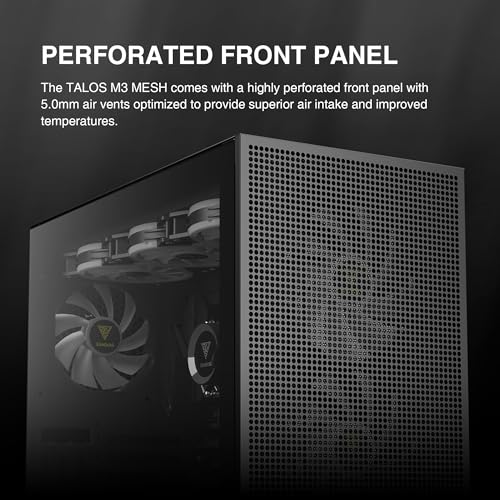 Gamdias E-ATX Mid Tower Gaming Computer Case, Tempered Glass PC Case, USB Type-C, Built-in 2x140mm & 1x120mm PWM ARGB Fans, Up to Dual Radiator/AIO 360mm, 390mm GPU/VGA RTX 40 Series, 180mm CPU Cooler - Image 3