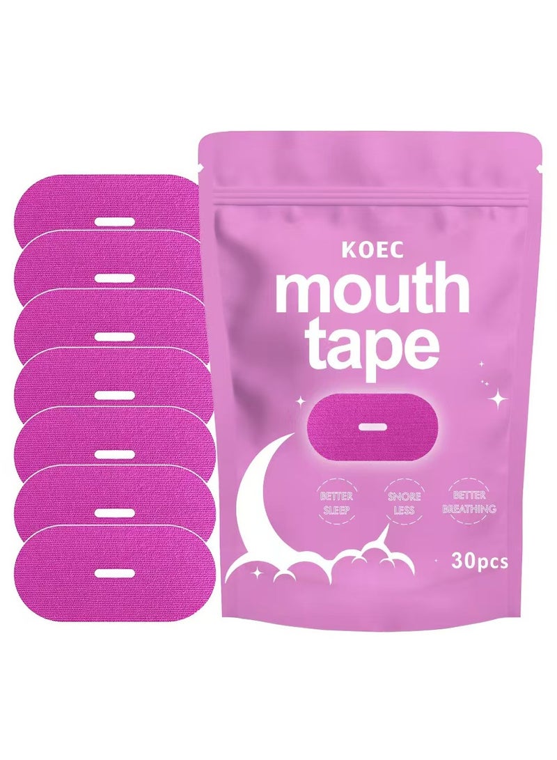 KOEC Mouth Tape for Sleeping - Anti Snoring Strips for Better Sleep - Comfortable & Hypoallergenic - Promote Nasal Breathing (pink, 30) - Image 1