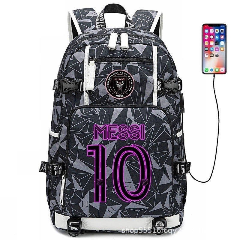 Football Star Backpack for Kids & Adults - Large Capacity Sports Backpack with USB Port, Waterproof Oxford Fabric, Breathable & Durable, Ideal for Soccer, Basketball, Gym, Travel