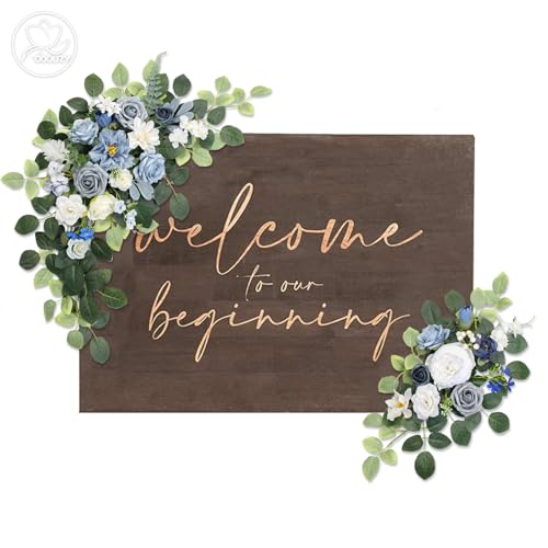 Odouzy Pack of 2 Wedding Arch, Artificial Flowers, Wedding Decor，Flower Garland Be Suited to Banquet, Party, Reception Entrance Welcome Sign and Background Decoration (Starry Sky) - Image 4
