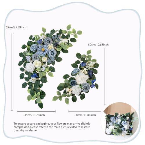 Odouzy Pack of 2 Wedding Arch, Artificial Flowers, Wedding Decor，Flower Garland Be Suited to Banquet, Party, Reception Entrance Welcome Sign and Background Decoration (Starry Sky) - Image 5
