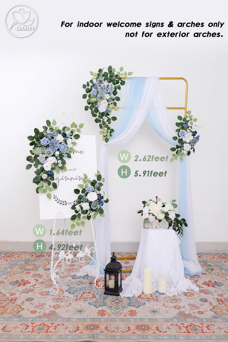 Odouzy Pack of 2 Wedding Arch, Artificial Flowers, Wedding Decor，Flower Garland Be Suited to Banquet, Party, Reception Entrance Welcome Sign and Background Decoration (Starry Sky) - Image 3