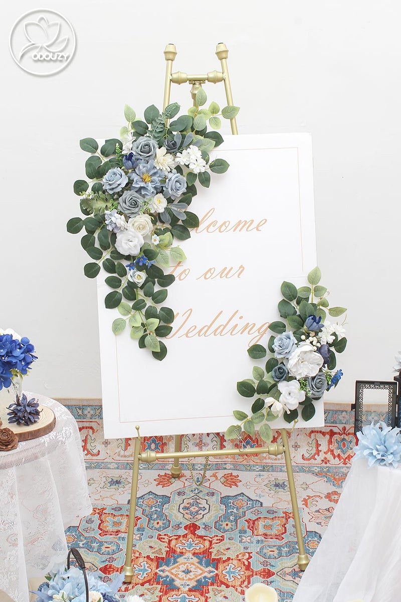 Odouzy Pack of 2 Wedding Arch, Artificial Flowers, Wedding Decor，Flower Garland Be Suited to Banquet, Party, Reception Entrance Welcome Sign and Background Decoration (Starry Sky) - Image 2