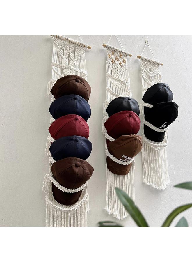 Bluejw New Style Hand-woven Tapestries Cap Storage Wall-mounted Hat Rack Bohemian Style Home Decoration  - Image 4