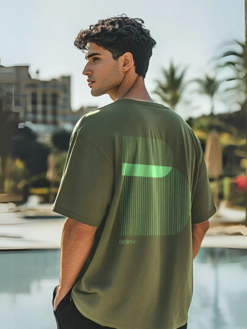 NOBERO  Men's Oversized Graphic Print T-Shirt for Men | Best Price UAE