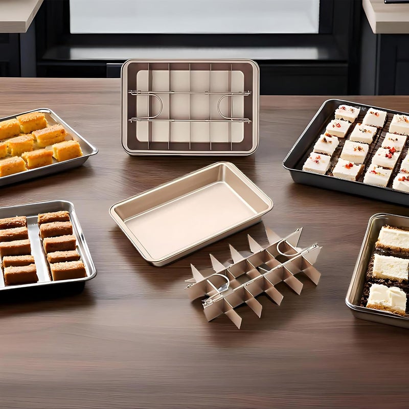 SVNR Brownie Tin, Non-Stick Brownie Pan with Dividers, 18-Cavity, 12 by 8 inches, Carbon Steel (Champagne Gold) - Image 5