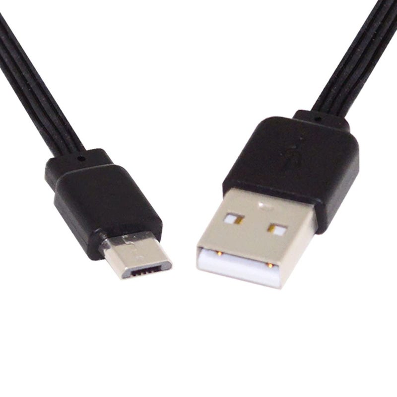 CY 13cm USB 2.0 Type-A Male to Micro USB Male Data Flat Slim FPC Cable for FPV Disk Phone - Image 1