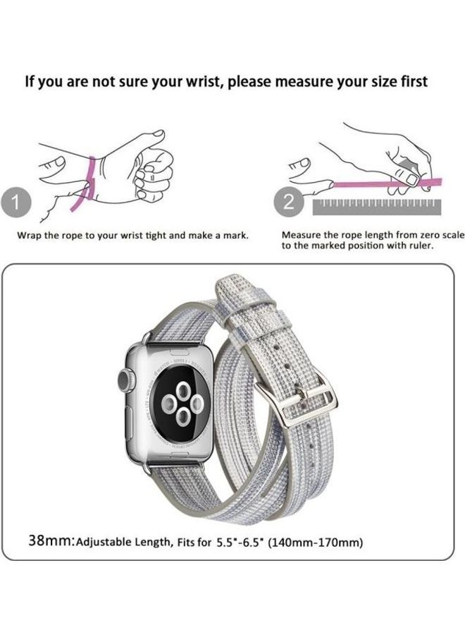 نيبمينينت سوار ساعة ملون بتصميم تاج لساعة أبل ووتش سيريز 3 و2 و1 مقاس 38 مم متعدد الألوان - Image 4