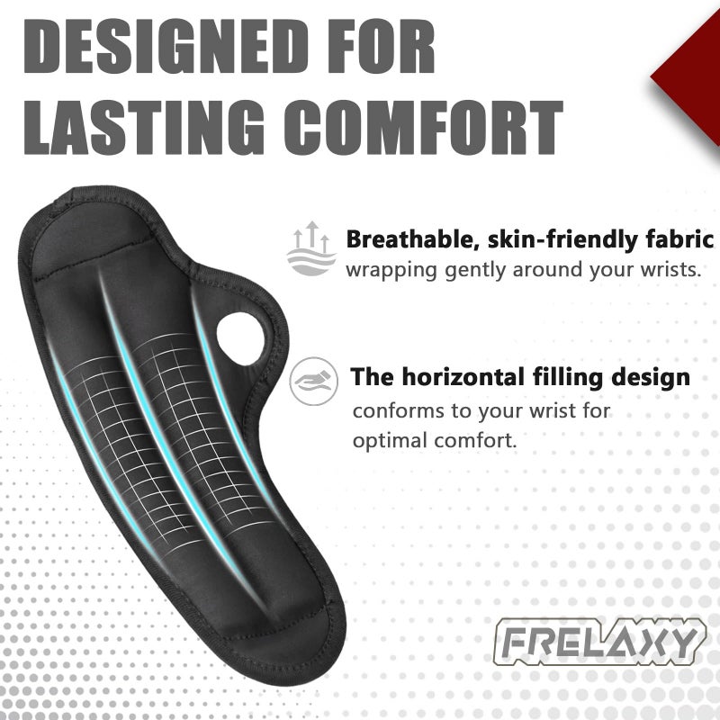 Frelaxy Wrist Weights with Thumb Loops Lock for Men Women 1lb*2 2lbs*2 3lbs*2 Ankle Weights Weighted Gloves for Running Strength Training Yoga Walking Exercises (Black, 1 lb x 2) - Image 2