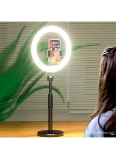 General Supplementary Light LED Mobile Phone Supplementary Drawing Overhead Live Broadcast Desktop Light Bracket Stable Photography-Light Source Color:Metal Disc Overhead Shooting Stand + 26cm Three-color F  - Image 2