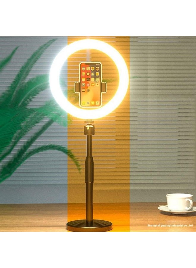 General - Supplementary Light LED Mobile Phone Supplementary Drawing Overhead Live Broadcast Desktop Light Bracket Stable Photography-Light Source Color:Metal Disc Overhead Shooting Stand + 26cm Three-color F - Image 1