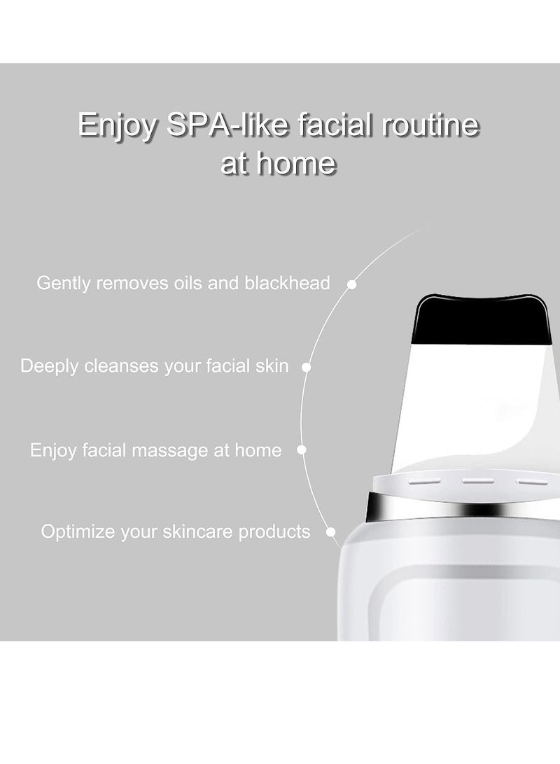 general Facial Skin Scrubber Spatula, 4 Modes Pore Cleaner Blackhead Remover Tools for Deep Cleaning-White - Image 4