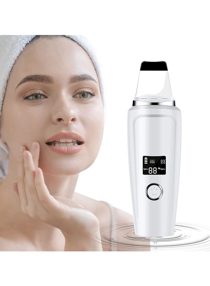 general Facial Skin Scrubber Spatula, 4 Modes Pore Cleaner Blackhead Remover Tools for Deep Cleaning-White - Image 1