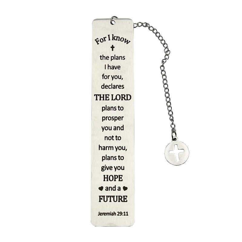 PLWalker Christian Bookmark Gifts for Women Girls Boys, Inspirational Religious Book Mark Markers Faith (for I Know The Plans I Have) - Image 1