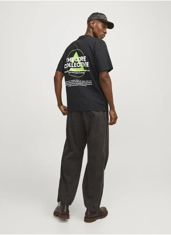 JACK & JONES Cotext Slogan Print Crew Neck T-Shirt