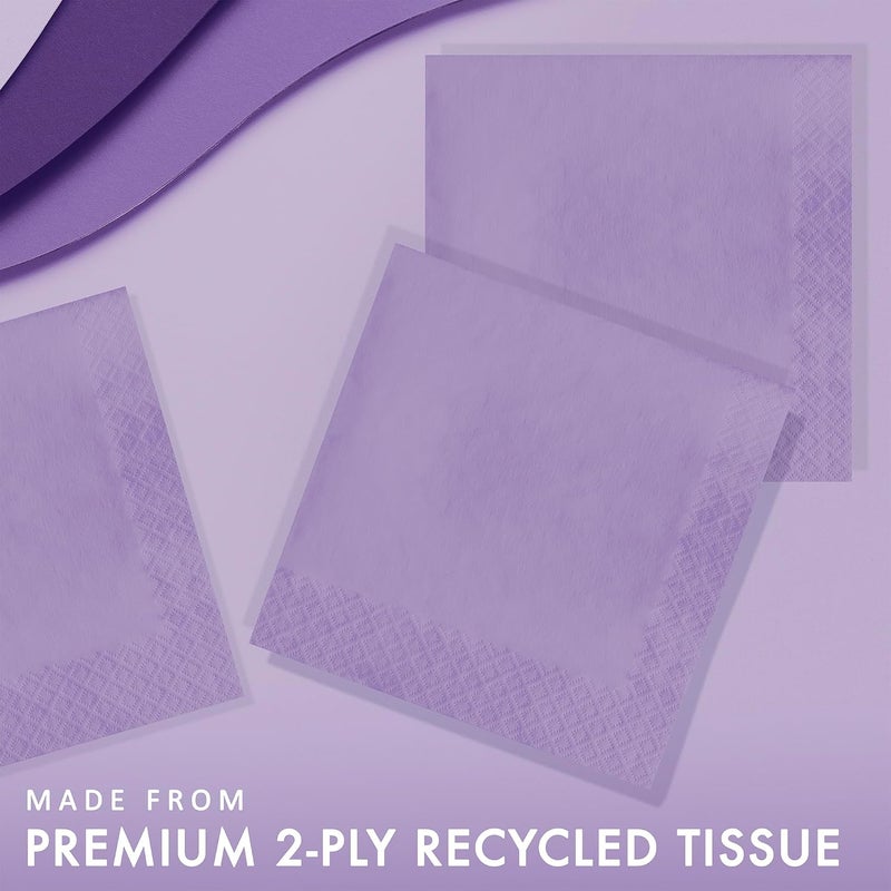 CREATIVE CONVERTING Touch Of Colour Luscious Lunch Napkins Pack of 50, Lavender - Image 2