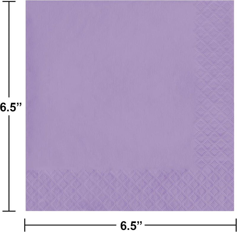 CREATIVE CONVERTING Touch Of Colour Luscious Lunch Napkins Pack of 50, Lavender - Image 3