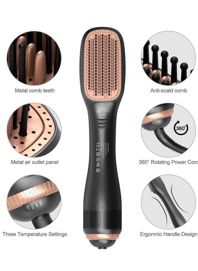 ELTRAZONE 2-in-1 Professional Hair Dryer Brush – Hot Air Styling Comb with Negative Ion Technology | Straightening & Volumizing Blow Dryer Brush | Fast Drying, Frizz Control, Anti-Scald Design | Ideal for All Hair Types | Salon-Quality Styling at Home - Image 3