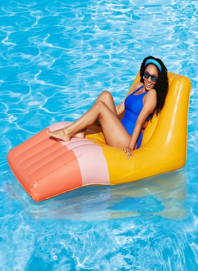 Funsicle 5.8 ft Happy Sleeper Inflatable Floating Lounge with Cup Holder - Image 3