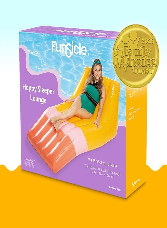 Funsicle 5.8 ft Happy Sleeper Inflatable Floating Lounge with Cup Holder - Image 4