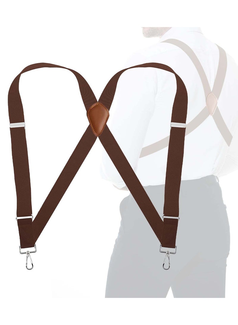 SYOSI Men's Suspender Heavy Duty Hook Suspenders for Men Swivel Hooks Big and Tall Men Side Hook Adjustable Braces  - Image 1