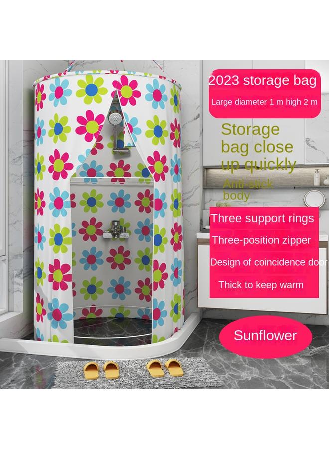 Bluejw Round Bath Cover Warm Thickened Bath Cover Thermal Insulation Bath Account Bath Account Household Winter Shower Curtain Closable For Adults - Image 1
