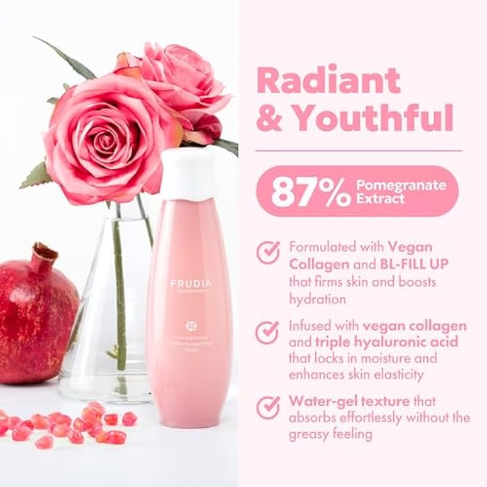 FRUDIA Pomegranate Nutri-Moisturizing Face Toner (6.59 fl oz), Skin Firming Korean Toner with Pomegranate Extract, BL-Fill UP, Collagen & Triple Hyaluronic Acid for Hydration, Firming & Anti-Aging - Image 2
