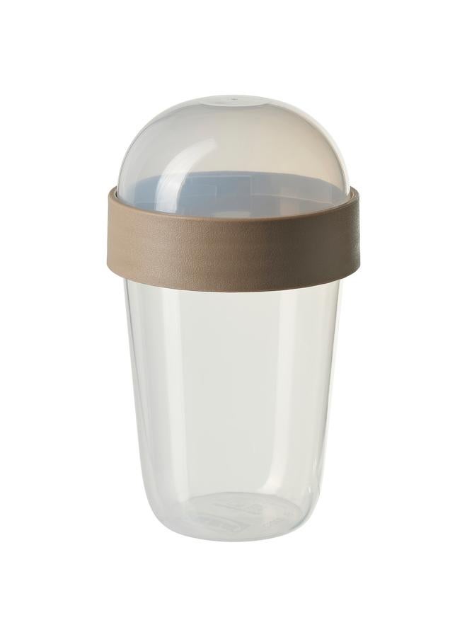 زبون علبة وجبات خفيفة، شفافة/رمادية فاتحة-بنية، 300 مل - Image 1