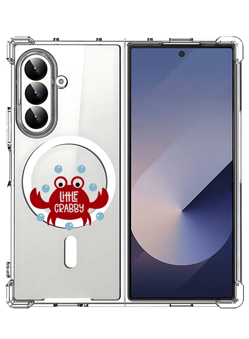 Theodor Magnetic Case for Samsung Galaxy Z Fold 7 Compatible with MagSafe Wireless Charging, Shockproof Phone Bumper Cover Little crabby - Image 1