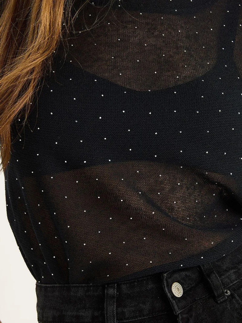 Bianco Lucci LUCCI Transparent Crew Neck T-Shirt