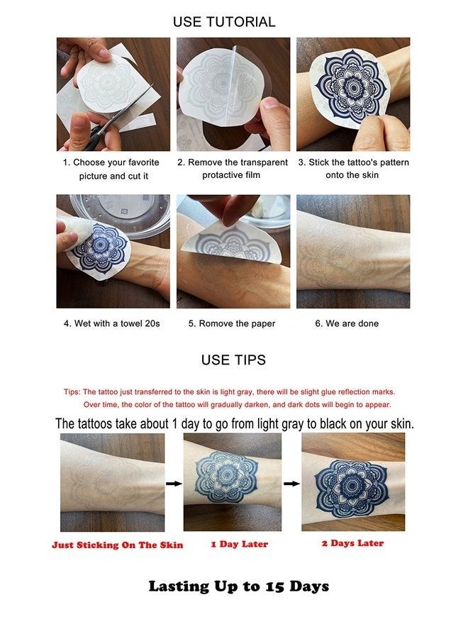 Kotbs - 8 Sheets Semi Permanent Realistic Dragon Tattoos, Premium Temporary Tattoos 100% Plant-Based Ink Infinity Totem Tattoo Stickers, Long Lasting Tattoos for Men Women Girls Kids Adults - Image 1