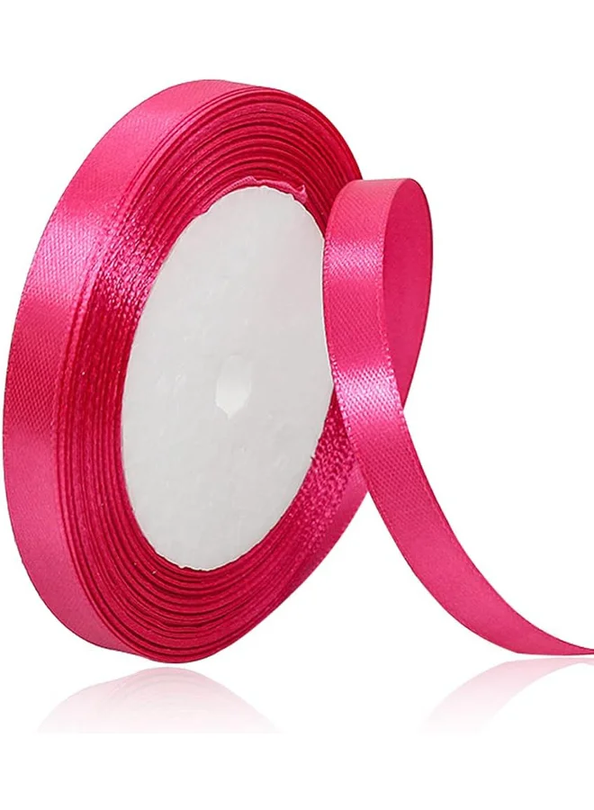 شير ذا لوف  Share the love 12mm Satin Ribbon - 25 Yards Length - Dark Pink - Smooth & Shiny Crafting Ribbon for Gift Wrapping, Decorations, DIY & Sewing