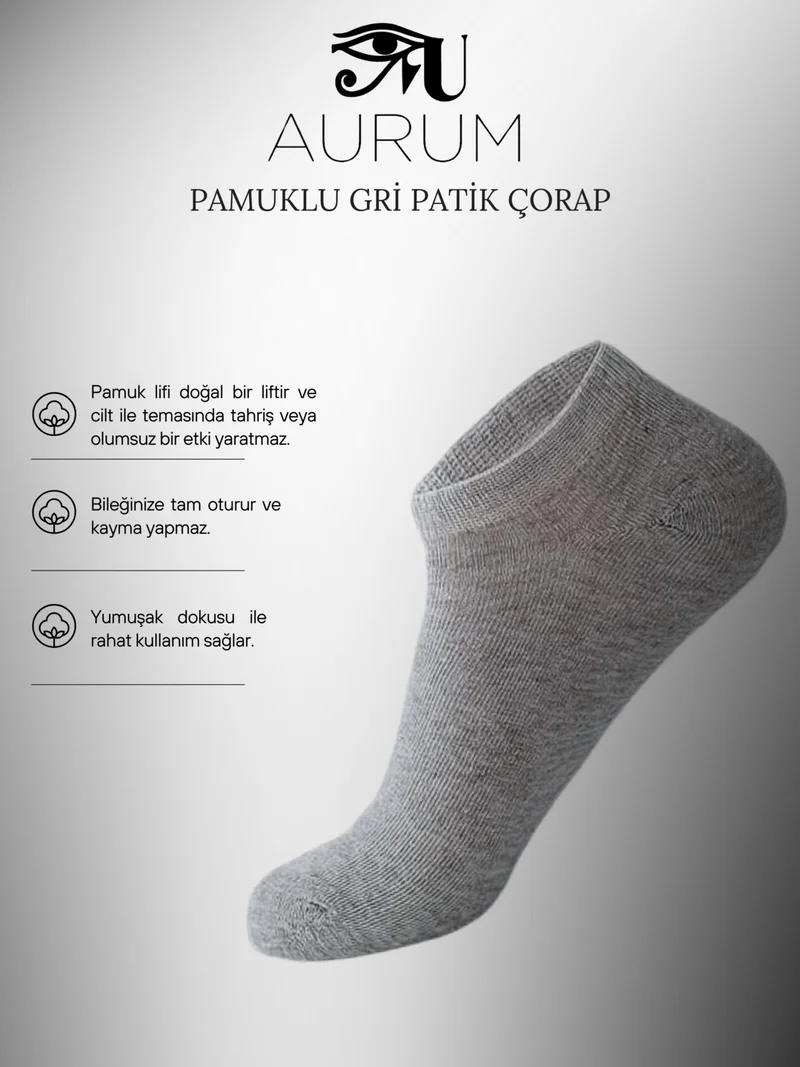 اورومي 12 Pairs Cotton Men - Women Gray Ankle Booties Socks Running and Walking Socks