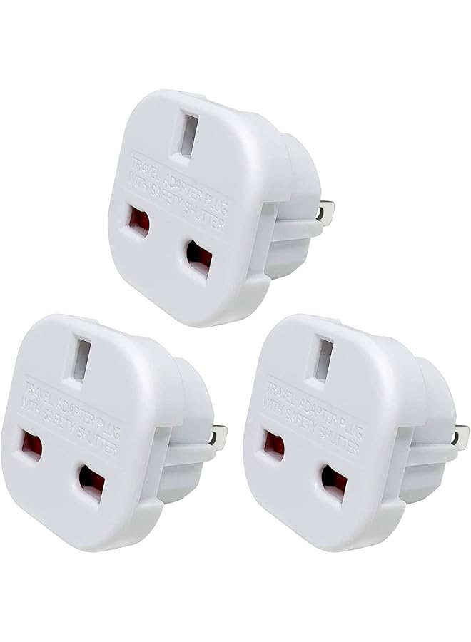 promass UK to US Travel Adaptor Plug with Safety Shutter and Rotatable Pins, Suitable for People from UK/EU/UAE/KSA/HK/Singapore Travelling in US/JP/Canada/Australia/China etc.(3 Pieces) - Image 1