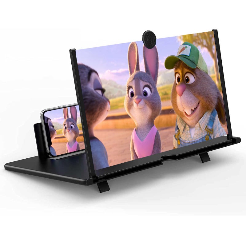 14 مكبر شاشة للهواتف الذكية 3D HD جهاز عرض مكبر شاشة الهاتف المحمول للأفلام والفيديوهات والألعاب حامل هاتف قابل للطي مع مكبر شاشة يدعم جميع الهواتف المحمولة